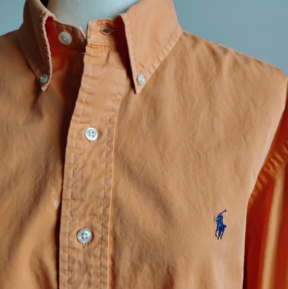 Ralph Lauren Other - Ralph Lauren Cotton Poplin Button Down Shirt Orange Classic Fit Preppy Size L